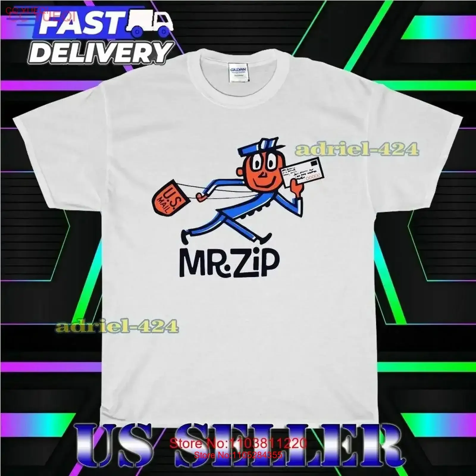 NUEVA CAMISETA CON LOGO MR ZIP MAIL, DIVERTIDA, AMERICANA, UNISEX, TALLAS S-5XL, VINTAGE, Efecto Lavado, Estampado Gráfico, Cómoda
