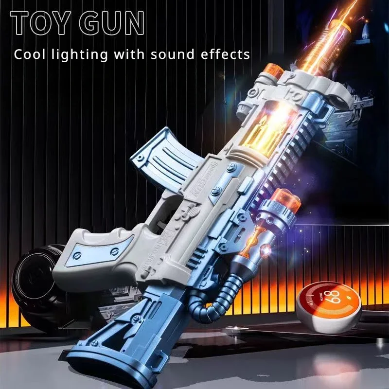 AK47 Pistol Sound Effect Spinning LED Light UP Non-firing Toy Gun Submachine Gun Police Role Play Prop Kids Birthday Gift