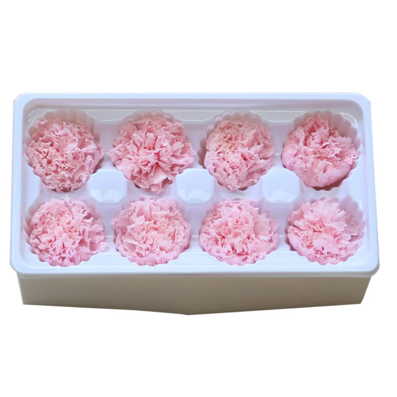 8Pcs 4-5Cm Grade A Eternal Carnation Preserved Flower Head Valentine'S Day Mother'S Day Gift Decoration Holiday Gift Decoration