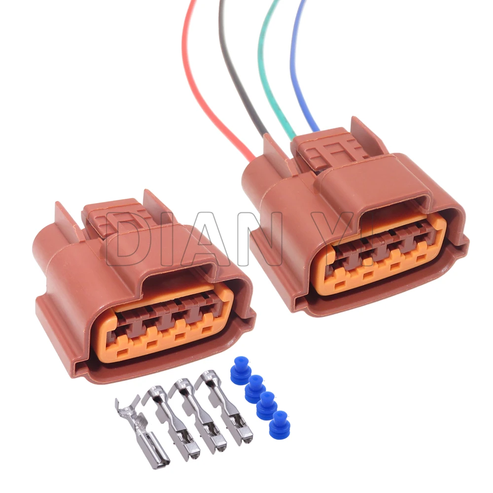 

1 Set 4 Way Starter Automobile Wiring Terminal Connector with Cables 6098-0309 6189-7713 Auto Cable Socket