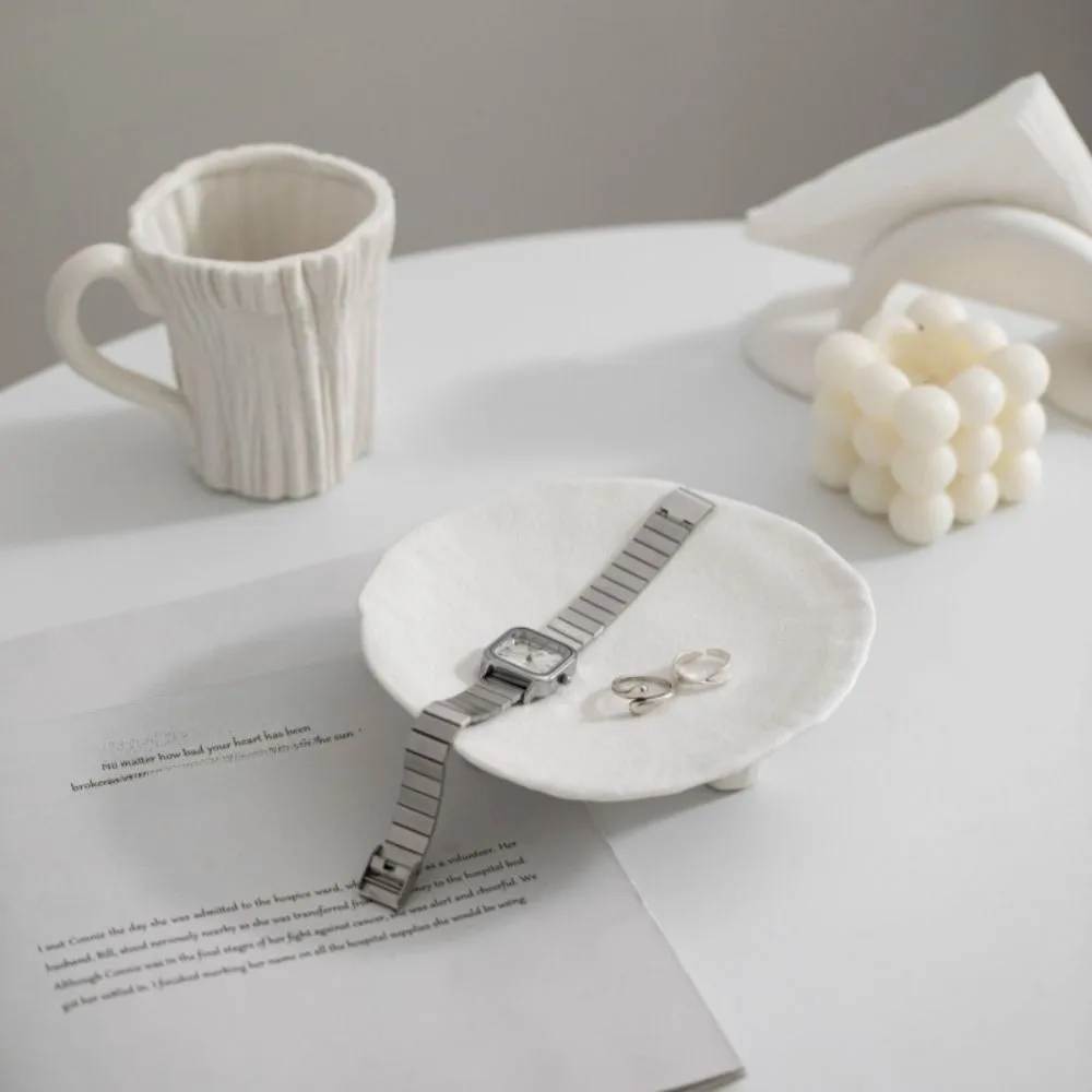 

Ceramic Jewelry Storage Tray Irregular Artistic Jewelry Display Rack Multi-Function Creative Desktop Storage Plate Kitchen