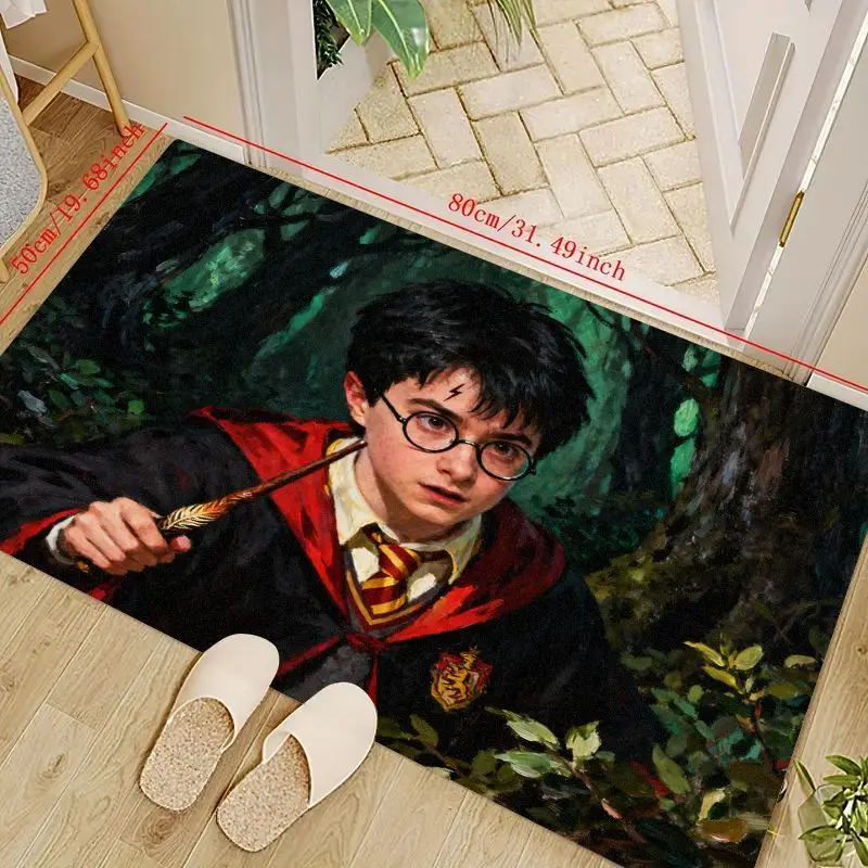 

1 шт. коврик для пола «Гарри Поттер» Magic Wizard, Нескользящий моющийся коврик с изображением Хогвартса Гриффинсора, приветственный коврик для входа для гостиной Ro