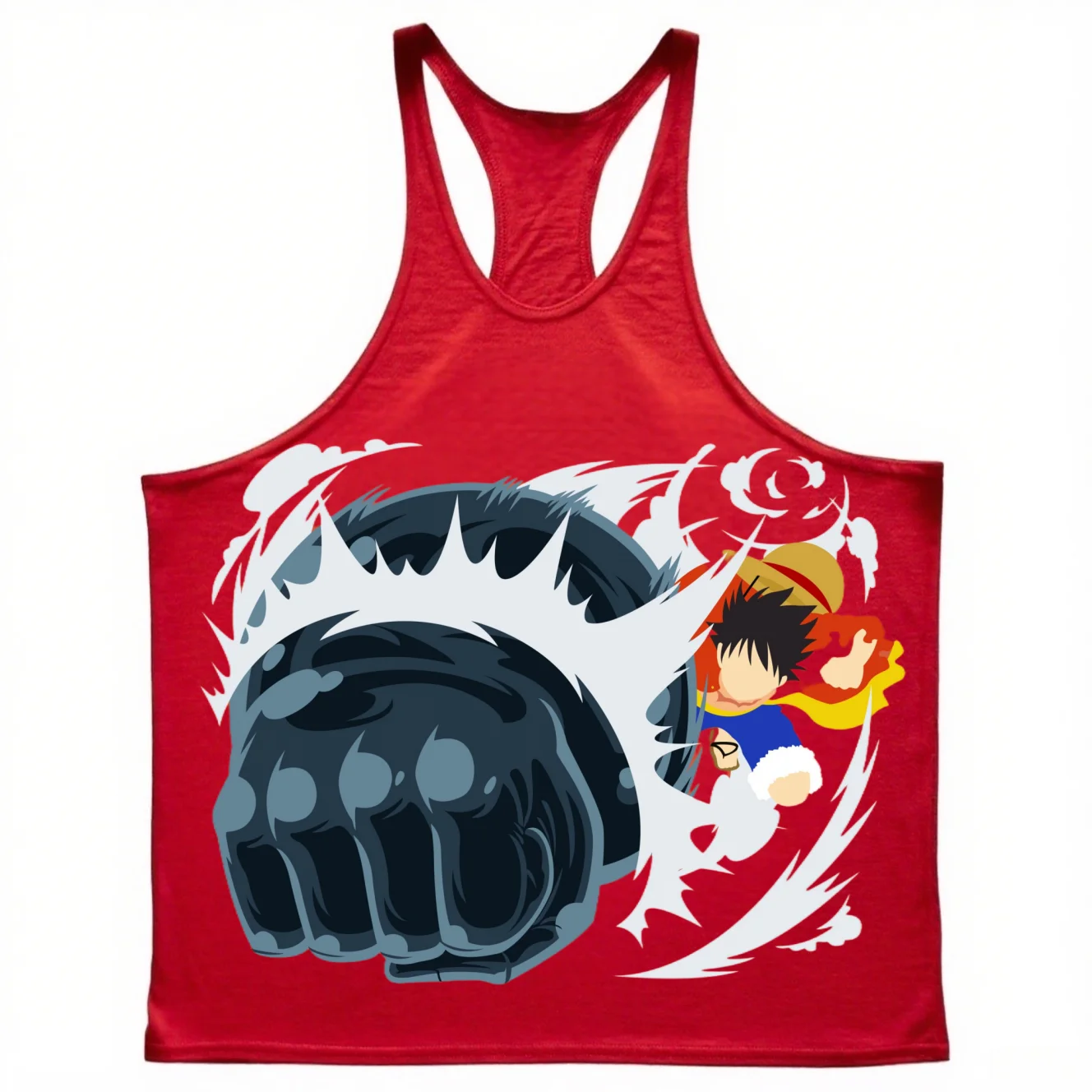 

ONE PIECE японский аниме хлопковый мужской жилет с принтом большого размера, тренировочный дышащий впитывающий пот летний жилет, одежда для фитнеса