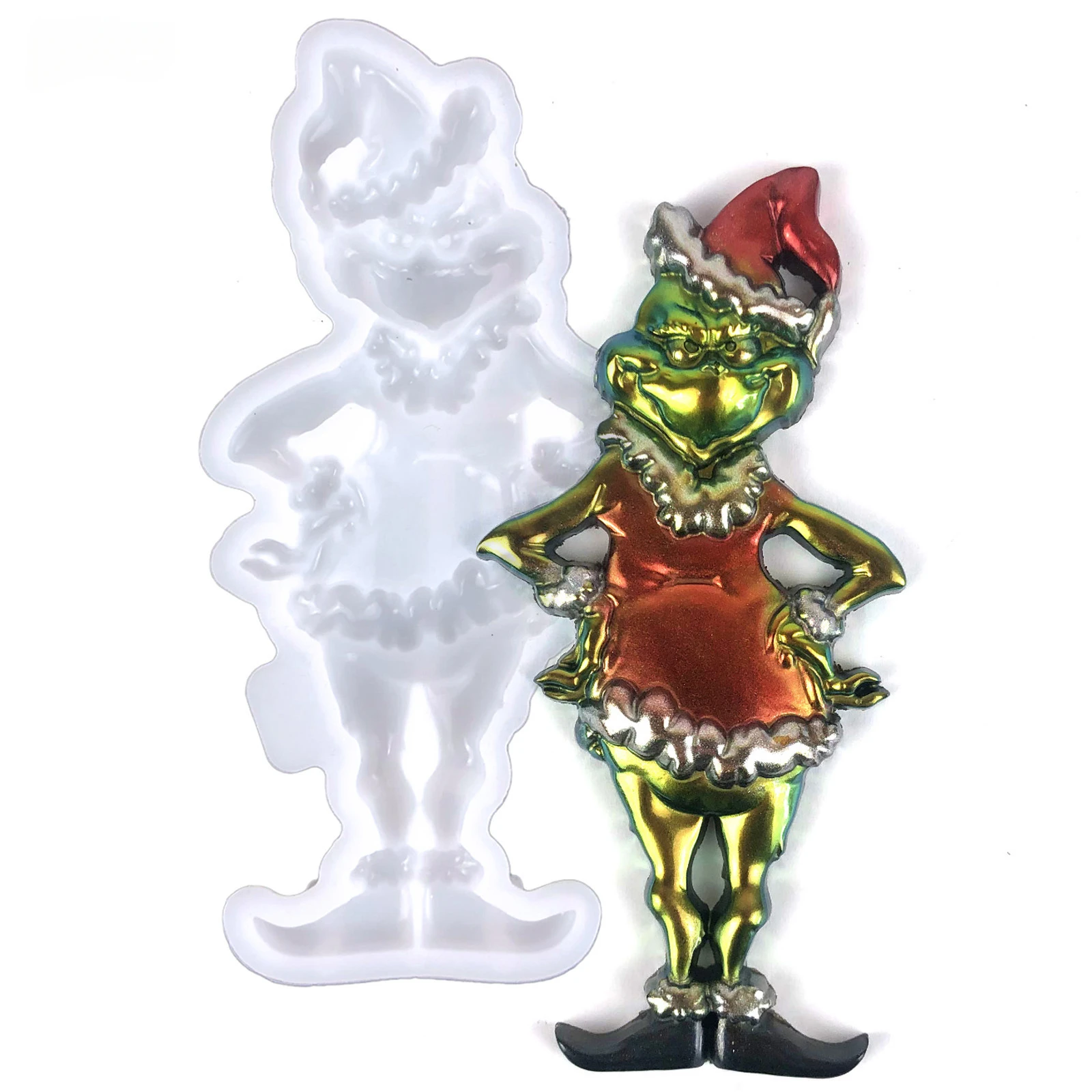 Mirosie Christmas Silicone Mold Gerch Christmas Decoration Resin Mold Grinch Doll Decoration Pendant Epoxy Resin Molds