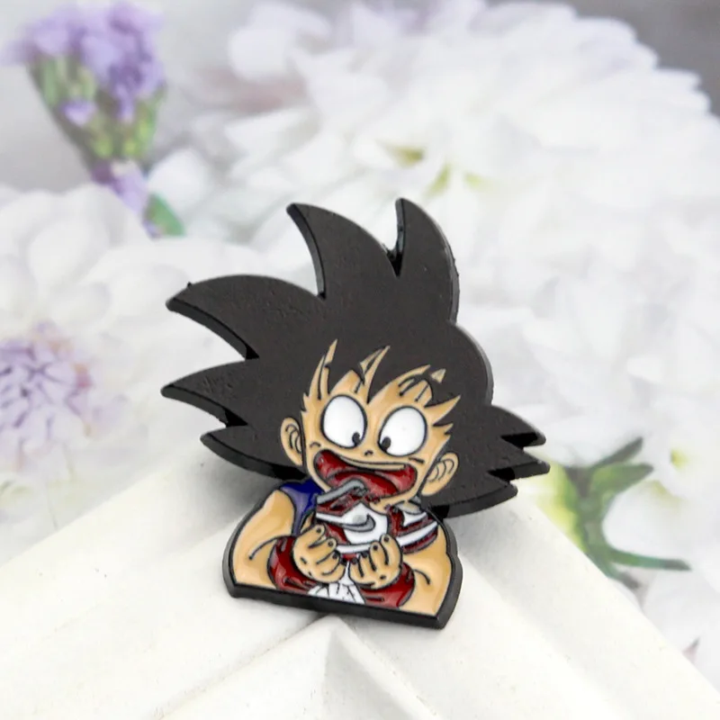 Pin esmaltado de Dragon Ball para niños, insignia de figura de acción de Anime, broche de joyería, regalo de fiesta, venta al por mayor