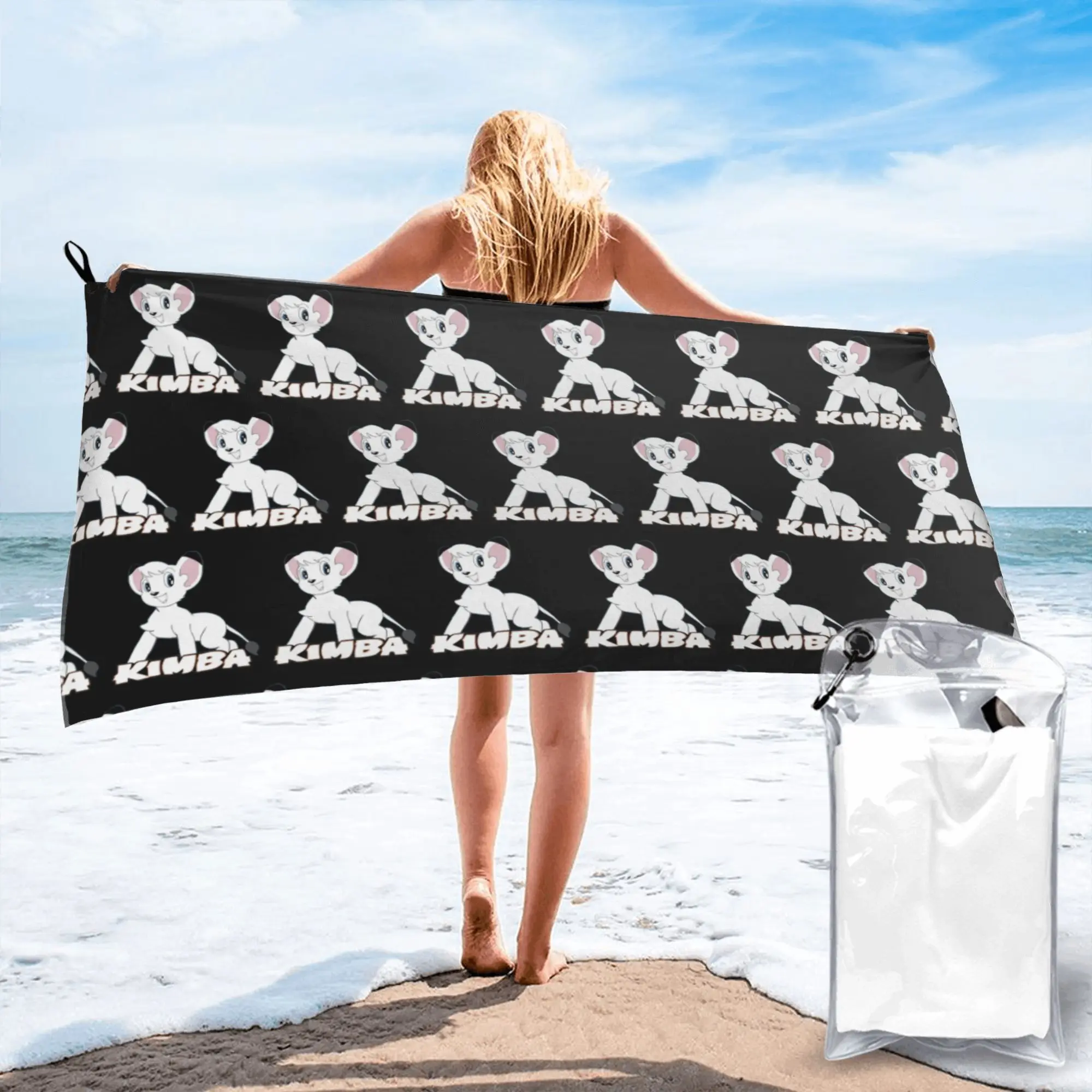 

Kimba White Lion Beach Towel Soft Microfiber Quick Dry Absorbent Quick Towels For Swimming