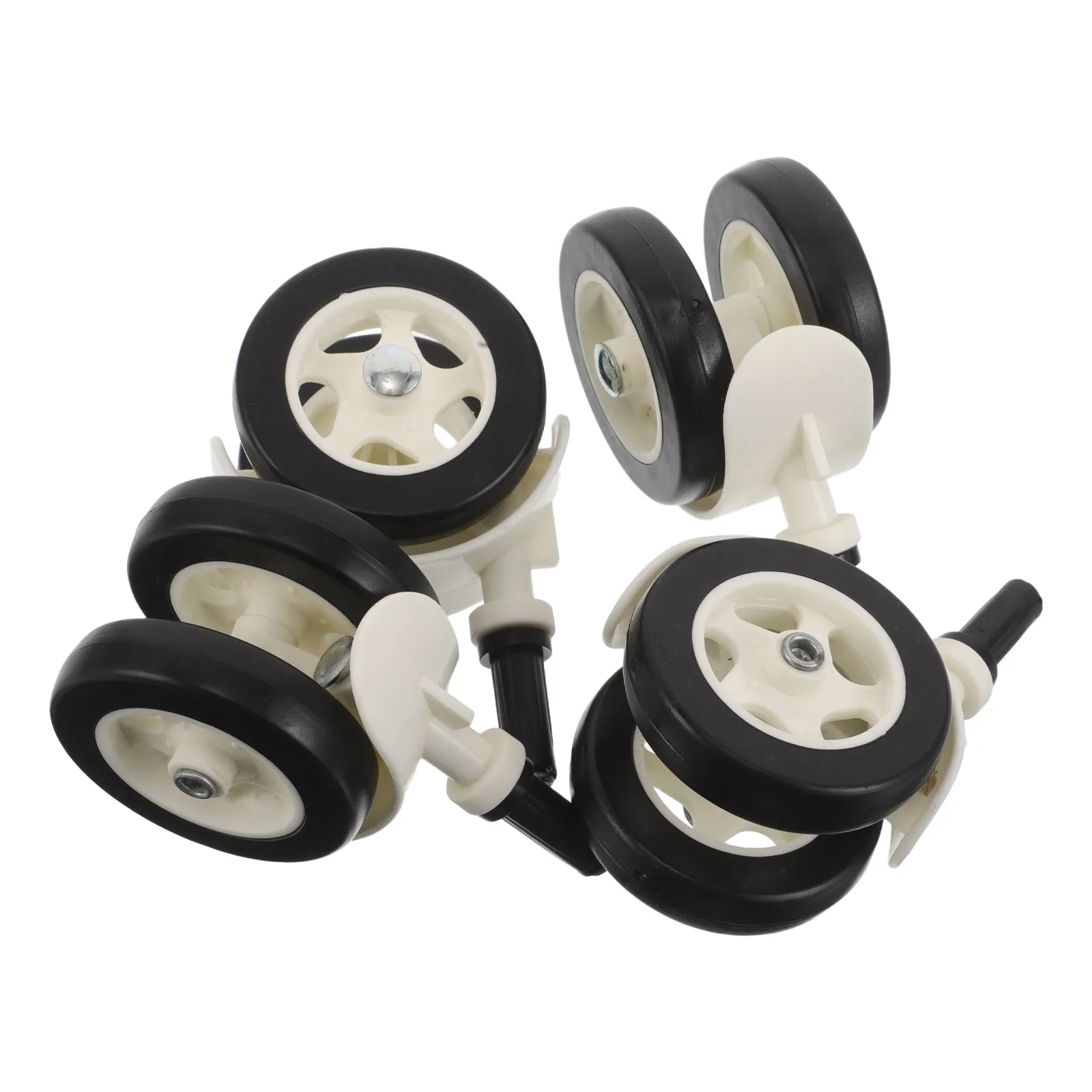 

4Pcs Baby Walker Wheels Silent Dual Swivel Casters Noise Free Replacement Parts Plastic Smooth Rolling Universal Spare