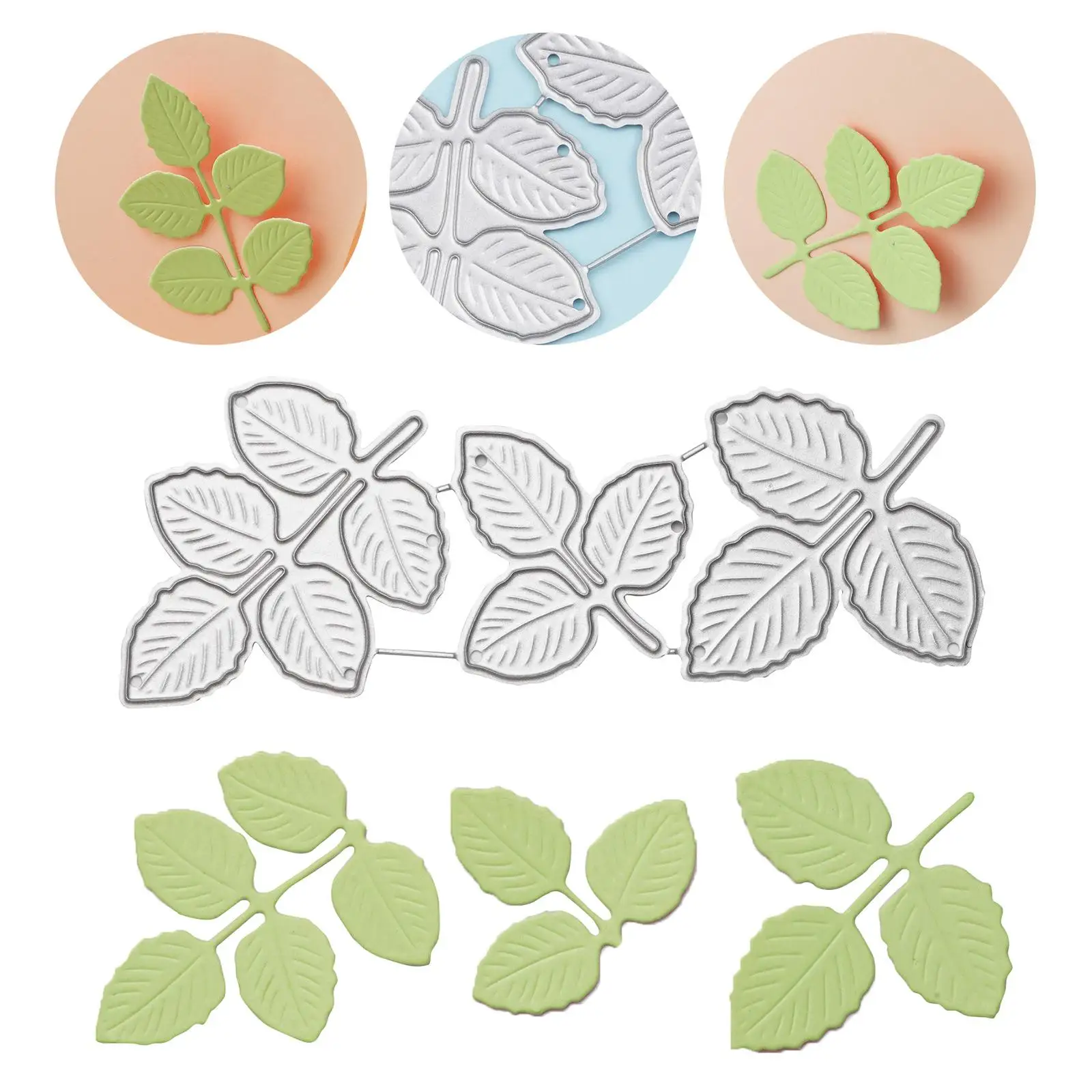 Corte de metal morre para DIY, Rose Leaves, cartões, faca artesanal, molde de papel, Scrapbook, P6L5