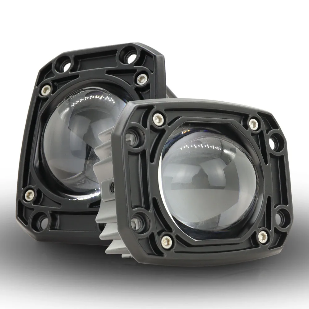 

3-inch square Embedded Motorcycle Spotlight Dual Color Lens Matrix Strong LED Electric Vehicle Light Waterproof
