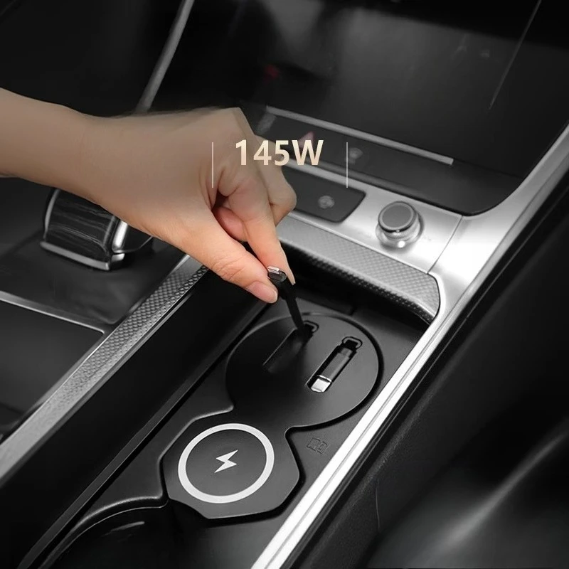 

For Audi A6L/A7A7L 2019-2025 Central Control Docking Station Car Wireless Charger Telescopic Cable Modified Accessories Interior