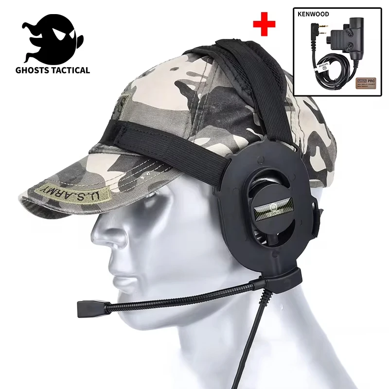 

WADSN Tactic Bowman Elite II Headset Unilateral Communication Headphone U94 PTT Plug For Kenwood Baofeng UV-5R Radio Walkie