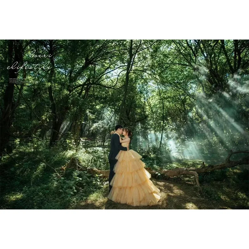 Vestido de baile sem alças, Champanhe amarelo, Vestido simples do baile, Vestido Quinceanera