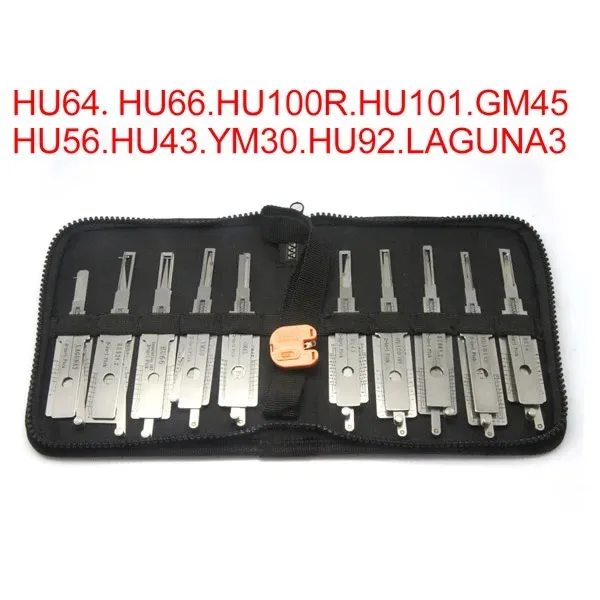 Smart Auto 2 in 1 Decoder and ock Picks European Car 10pcs/Set HU64 HU66 HU100R HU101 GM45 HU56 HU92 ocksmith ock Pick Tool