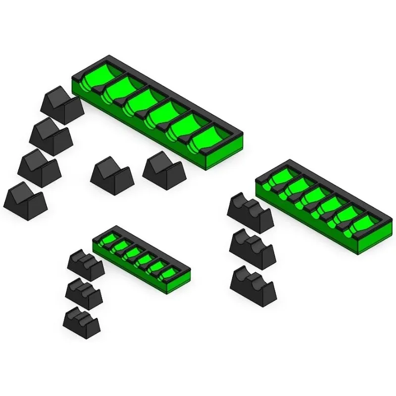 MagAttach Socket Extension Organizers (3 Piece Set, Green/Black)