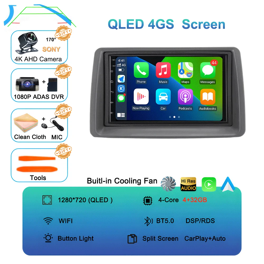 7 inch autoradio Android 16 voor FIAT Panda 2003 2004 2005 2006 2007 - 2012 Stereo Multimedia Speler Navigatie Autoradio Carplay Auto