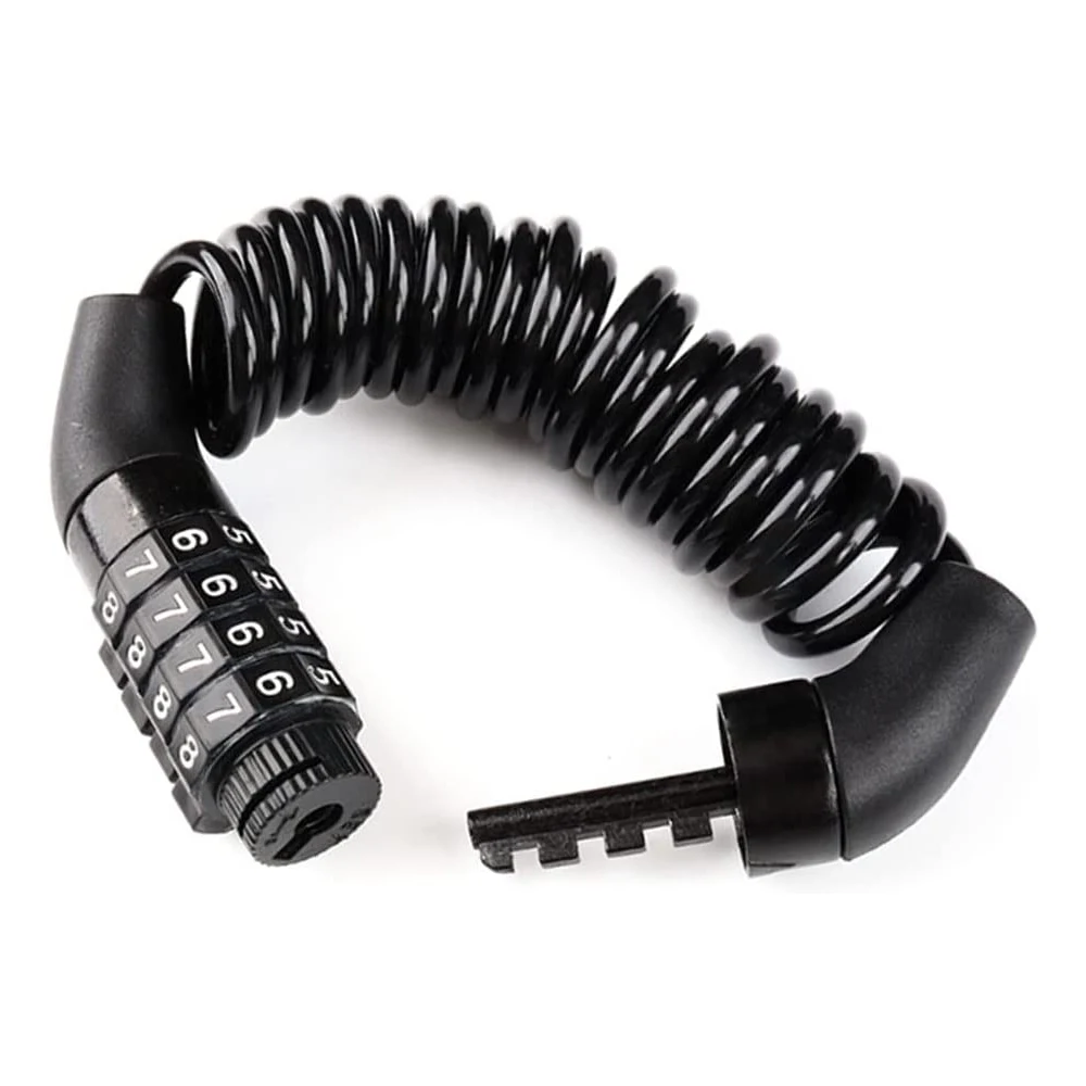 

Motorcycle Bicycle Anti-Theft Chain 4-Digit Password Combination Helmet Lock Safety Portable Cable Lock Durable Wire Rope