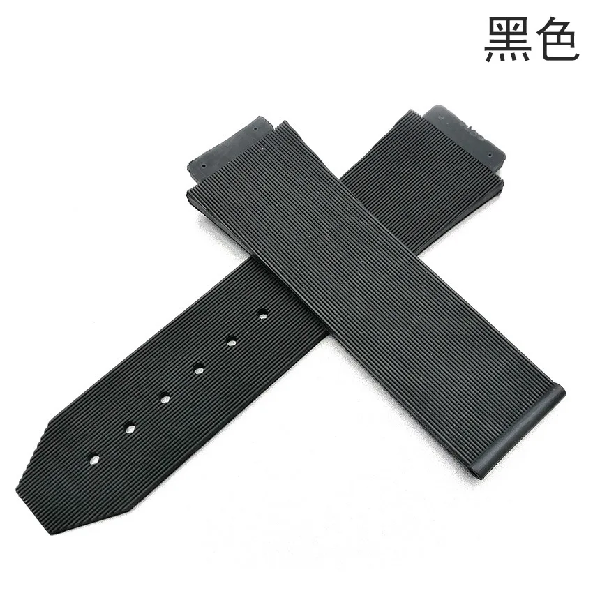 For Hublot 25X19mm 21X15mm 19X13mm 23X15mm Watchband Big Bang Series Stripe Rubber Watch Strap Men Women Band Bulge Bracelet