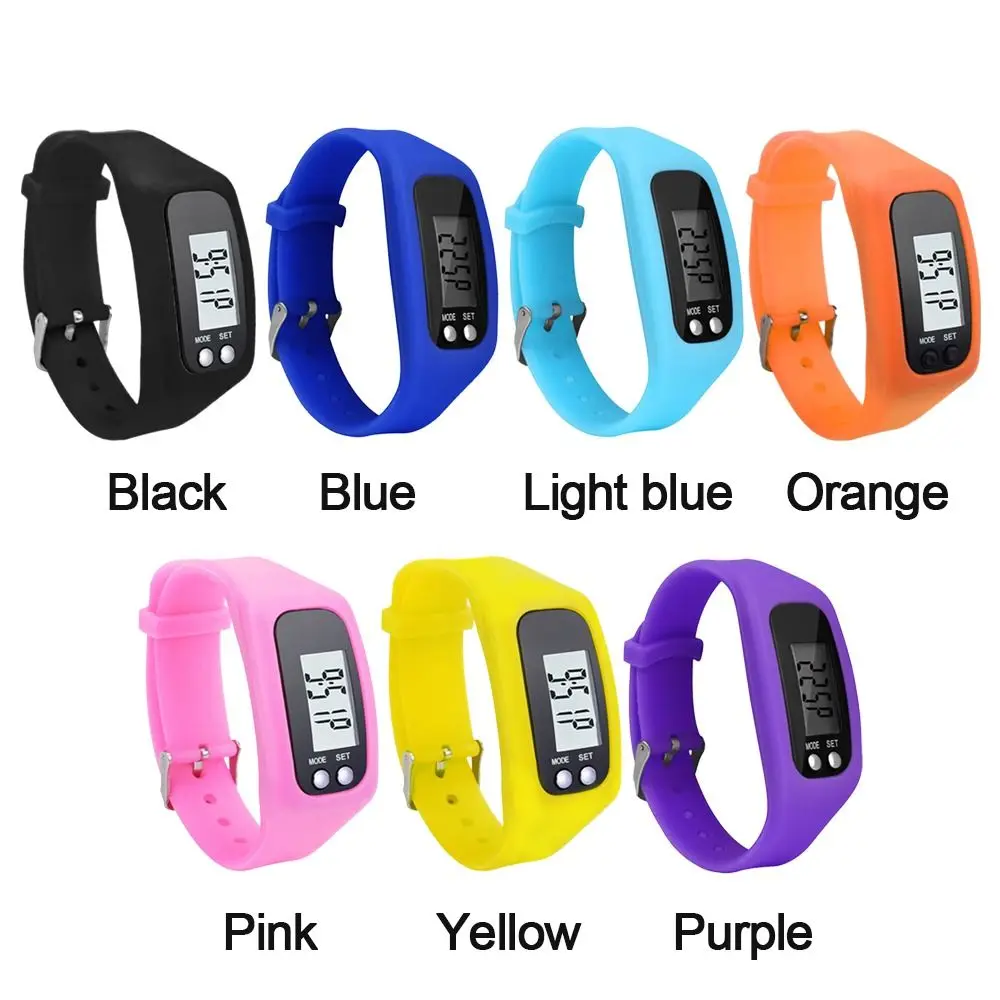 ساعة معصم لتتبع اللياقة البدنية، عداد الخطى، عد الخطوات الرياضية، سوار ذكي مقاوم للماء، شاشة LCD من السيليكون، عداد السعرات الحرارية #5