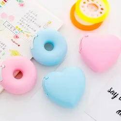Creative Cartoon Stationery Portable Donut Tape Holder, Invisible Tape Cutter with Small Tape Inside