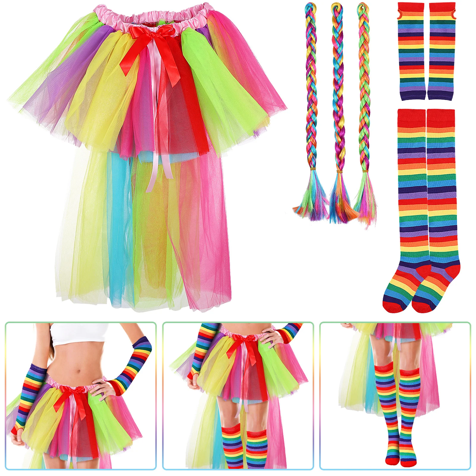 

Gloves Girl Party Skirt Colorful Tutu Carnival Costumes for Women Baby Skirts Girls