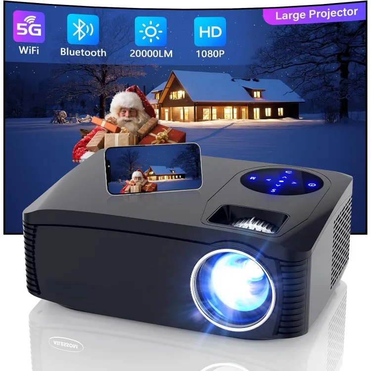 Native 1080P 5G WiFi Bluetooth Projector, 20000LM 450