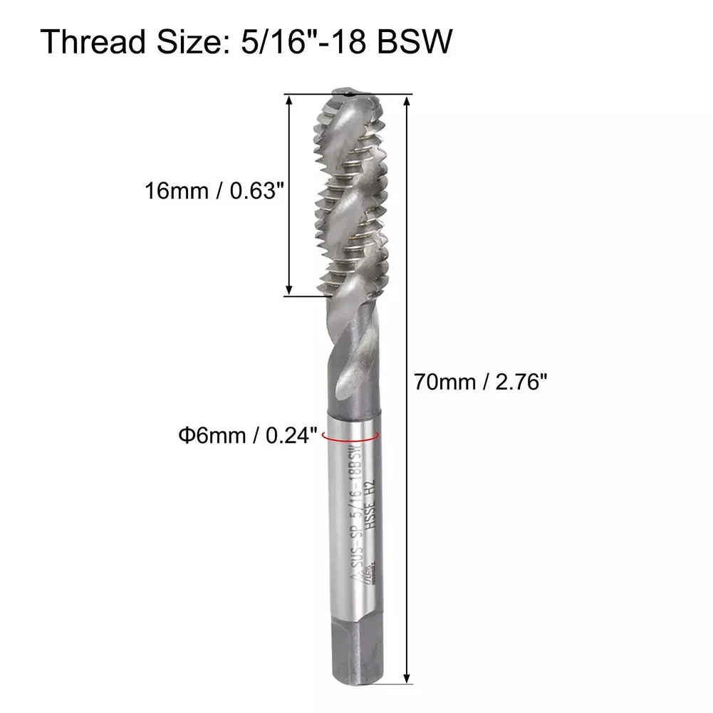 Total Length 70mm Spiral Flute Tap Fully Ground Technology Good Wear Resistance M35 Cobalt Steel For Drilling And Tapping