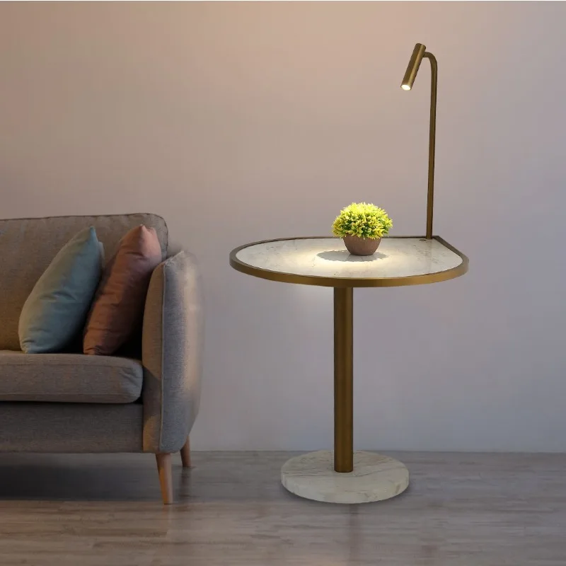 Sofá de canto luz luxo aço inoxidável mármore sala estar quarto estudo mesa canto quadrado com