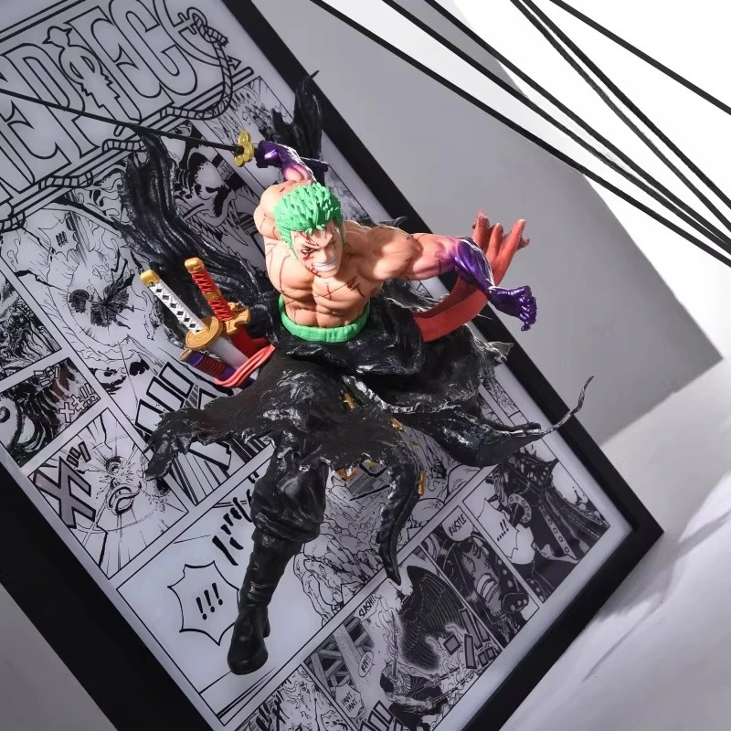 One Piece Action Figure Decor Light Sign Painting Luffy Zoro Poster Action Figures Creative 3D Stereo Painting Toy Festival Gift