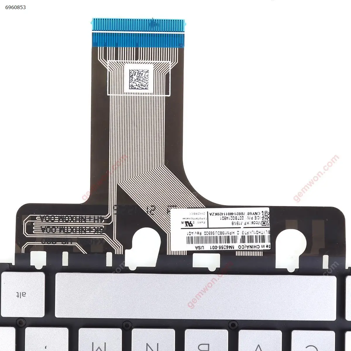 Keyboard Laptop AS untuk HP 15-EG 15-EH perak dengan lampu latar