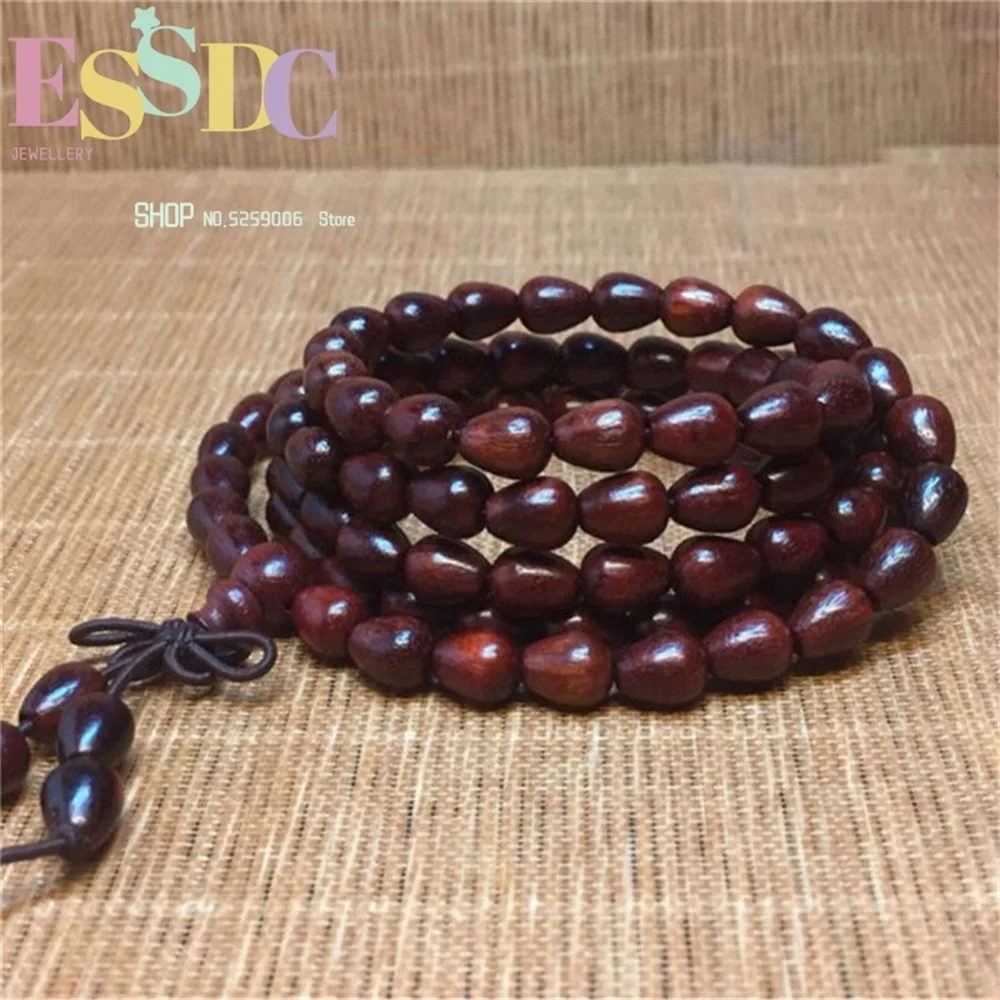 Natural Wood Red Bracelet 108 Maratan Perfume Beads Exquisite Fashion Men and Women Common Retro Simple Jewelry