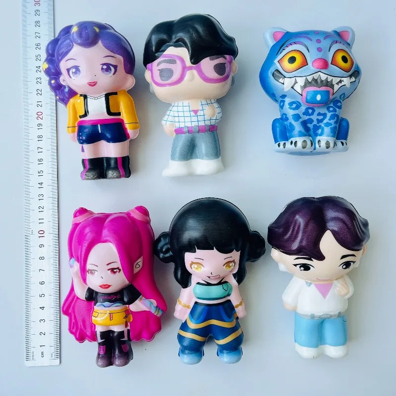 Kpop chasseurs de démons jouet à presser rebond lent drôle pincement presse enfants soulagement du Stress Fidget jouet mignon Anime Figure cadeaux d'anniversaire