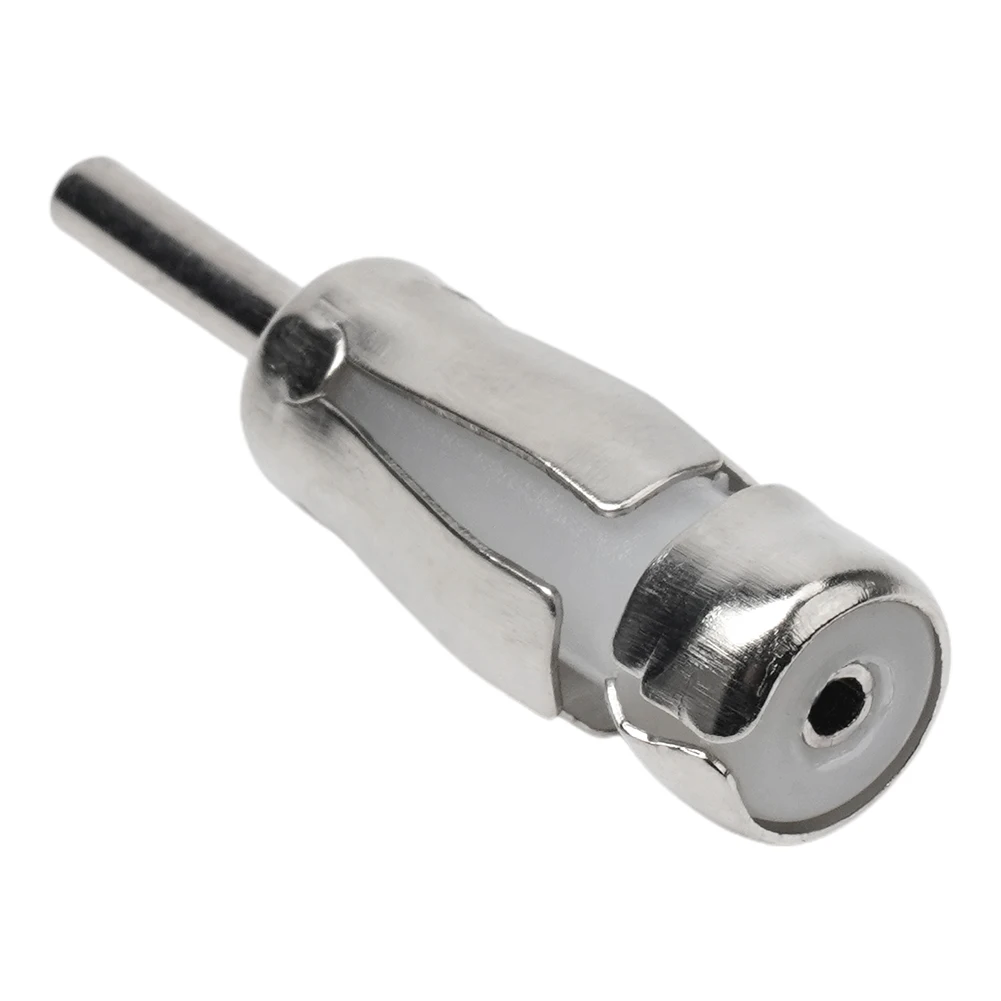 Adaptor antena Radio mobil, pemasangan mudah untuk Radio mobil, adaptor antena otomotif, warna perak, ukuran 1*4cm, bahan Aloi + PVC