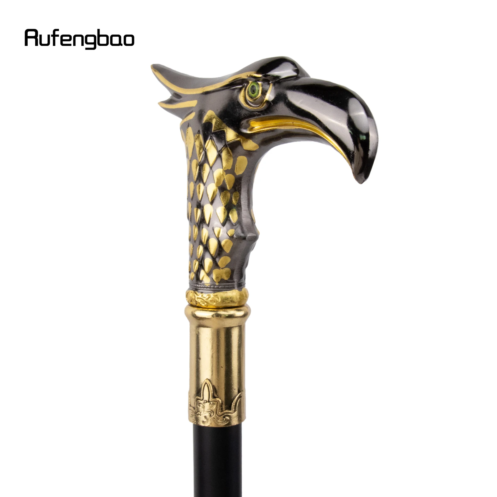 Golden Black Eagle Walking Stick Decorative Vampire Cospaly Vintage Party Fashionable Walking Cane Halloween Crosier 93cm