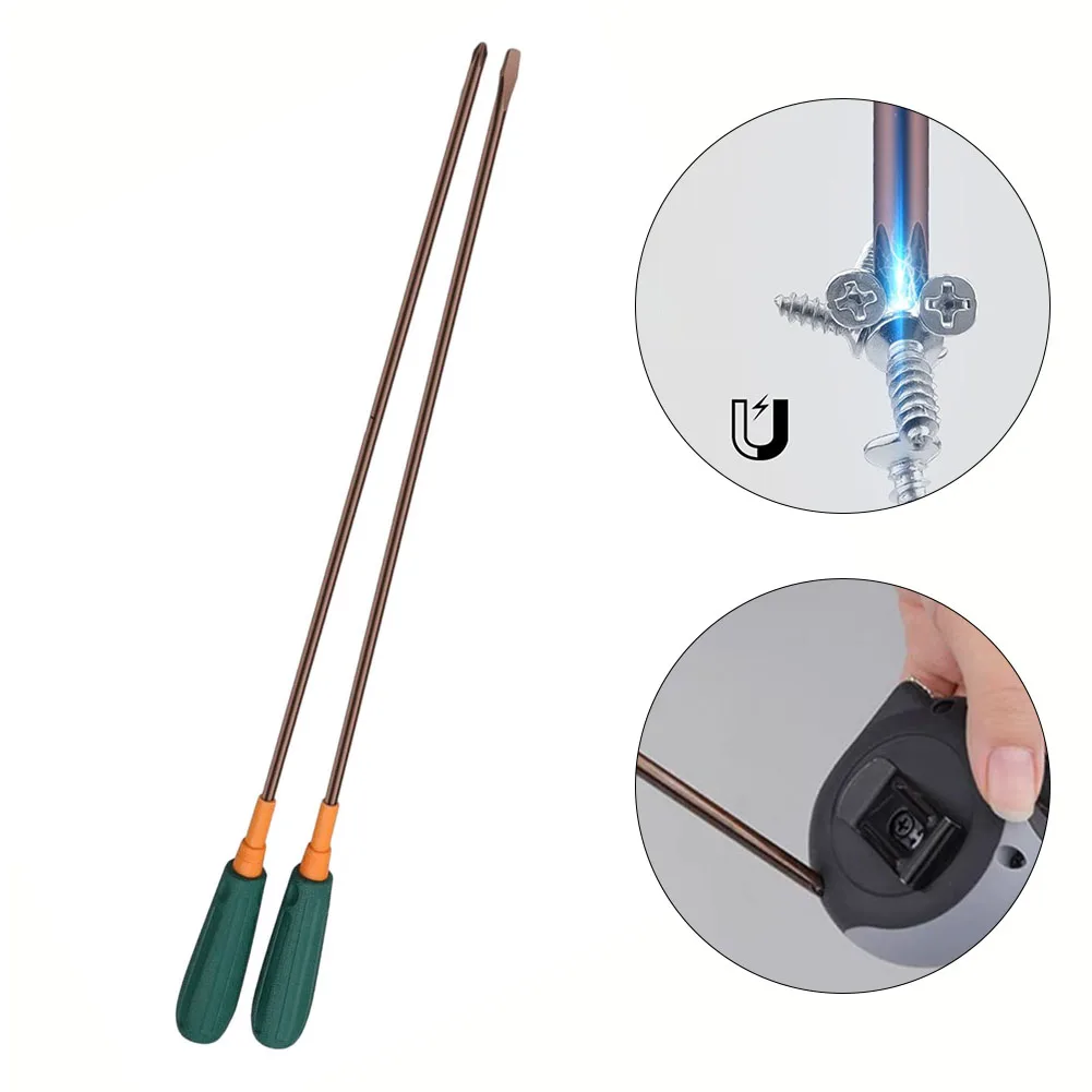 

1/2pcs Cross Slotted Screwdriver Strong Magnetic Extended Long Rod Screwdriver 5×300mm Extended Long Rod Long Handle Screwdriver