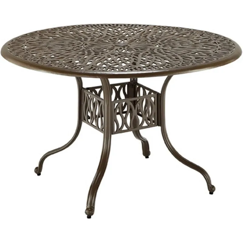 Outdoor Dining Table Taupe Solid Cast Aluminum Is Rustproof  Lightweight  Incredibly Strong and Durable. Coordinates Well