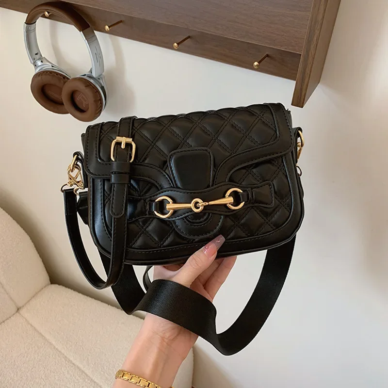 

2025 Structured Saddle Bag - Women's Modern Equestrian Convertible Crossbody/Shoulder Purse Versatile Leather Accents