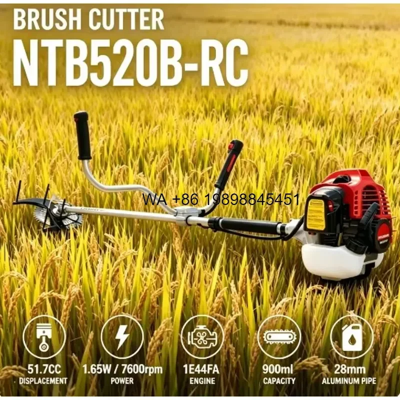 Wmwmnu High Power 51.7CC Reinforced Tube Side Mounted Brush Cutter for NTB520B-RC