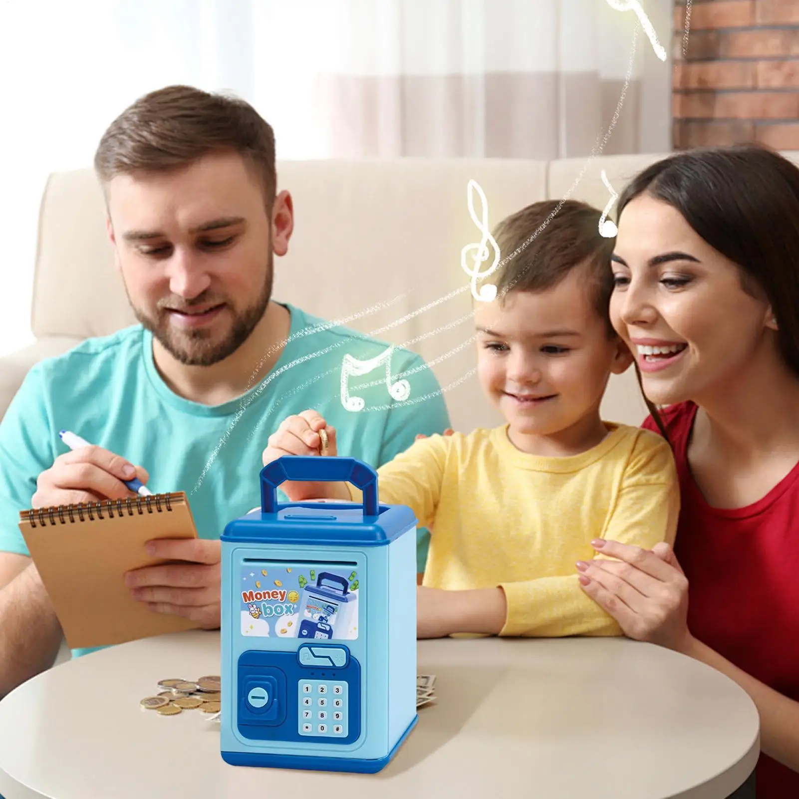 Banque d'argent pour enfants, étui de changement électronique, banque d'argent musicale amusante pour enfants de 5 à 10 ans, étudiants, noël, anniversaire, pâques