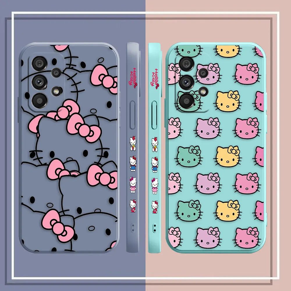 Cute Cat H-Hello K-Kitty Phone Case For Samsung A14 A73 A72 A71 A53 A52 A51 A42 A34 A33 A32 A23 A22 A21S A13 A12 4G 5G  Case