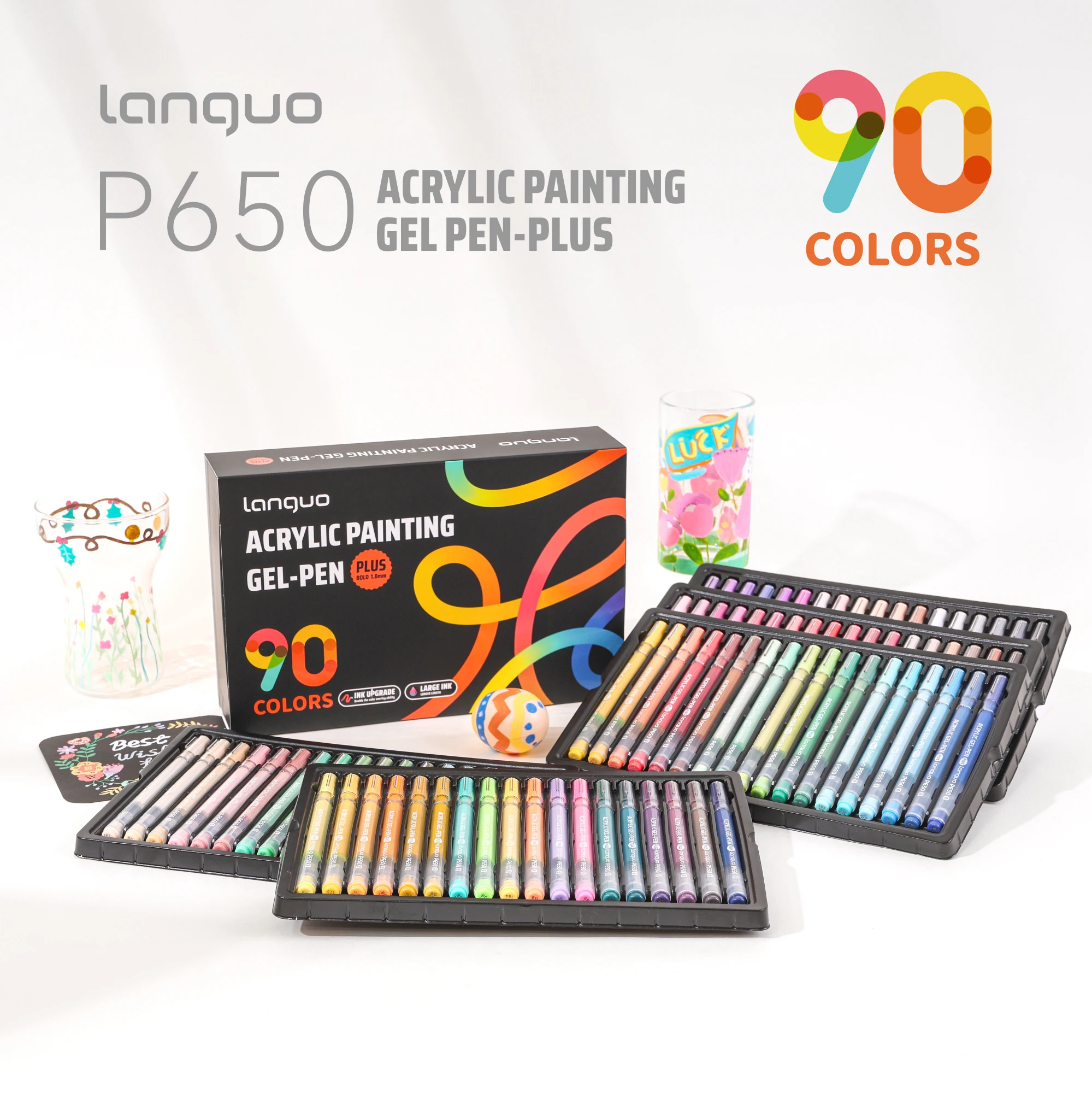 LANGUO 144/36 Colors Acrylic Painting Gel Pen Set 1.0mm Multi-Color Student Writing Drawing Marker Pens School Stationery P650 image 3