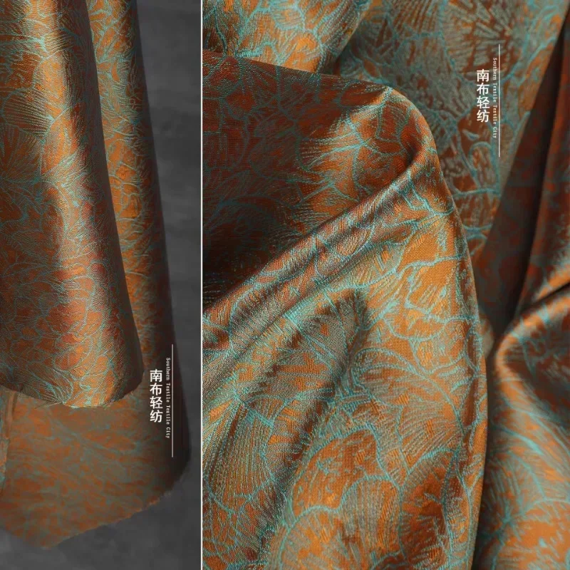 

Lotus Patterned Jacquard Fabric for Cheongsam Horse Face Skirt Outerwear Designer Apparel Diy Sewing By Meter Cloth Material