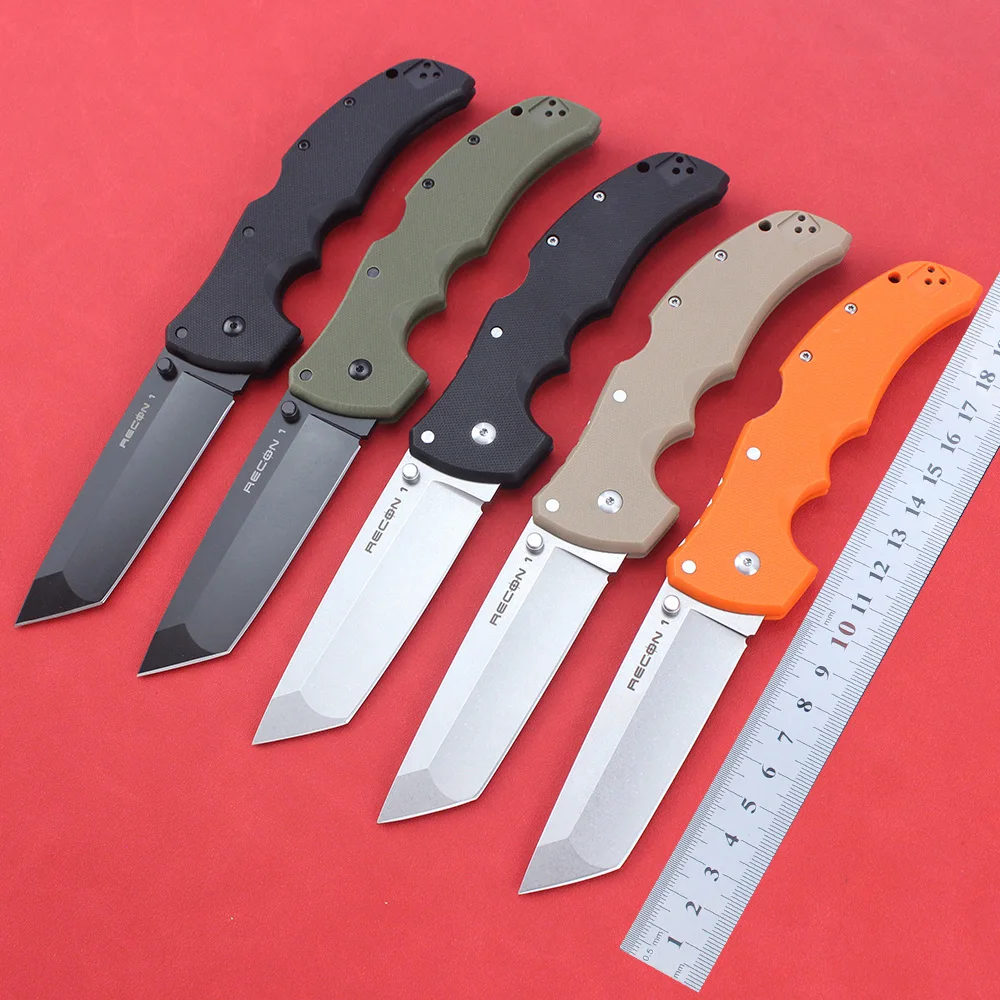 New Cold Pocket Folding Knives RECON 1 AUS 10A Steel Outdoor Military Tactical Survival Knife Portable G10 Handle Hunting Knife