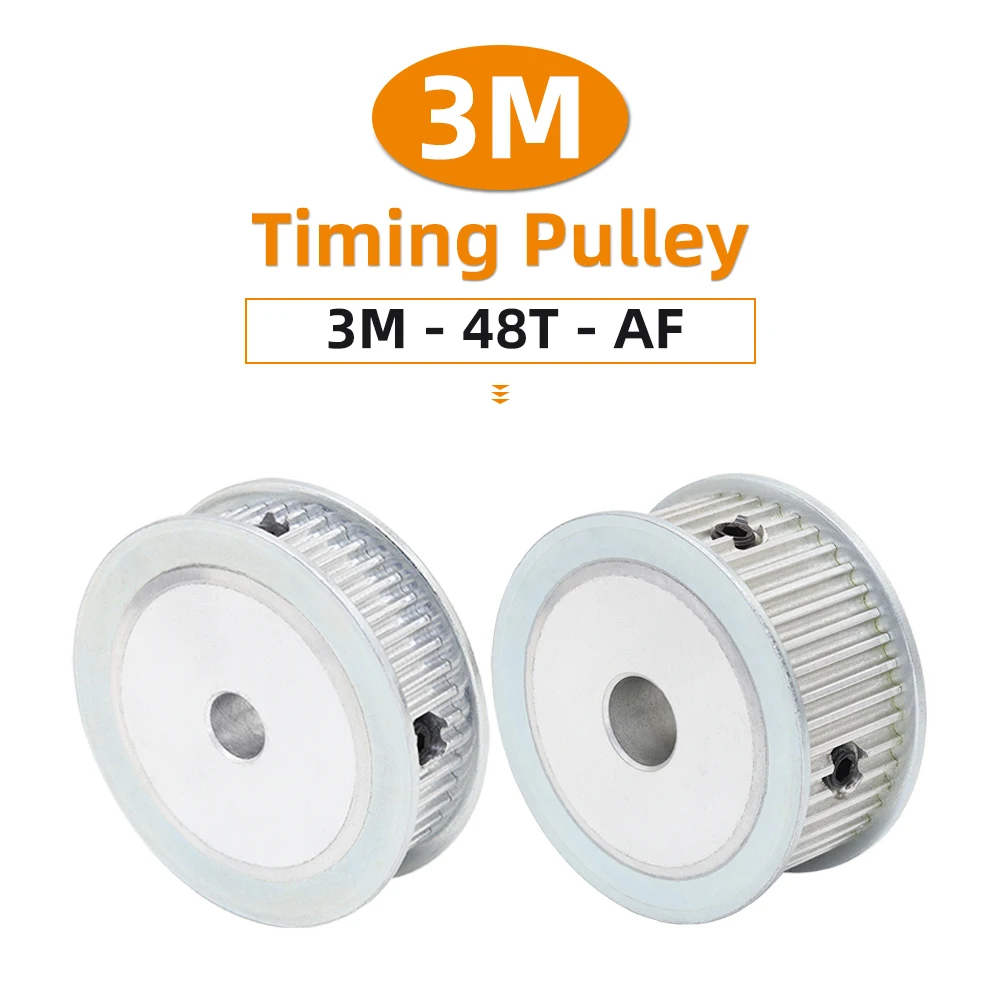 Motor Pulley 3M48T  48Teeth Circle-arc Teeth Bore 5-26 mm Aluminum Pulley Pitch 3 mm Rubber Belt Width 10/15/20 mm HTD3M 48T