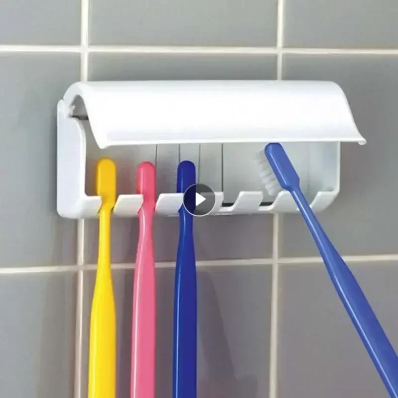 Toothbrush Holder Punch-free Wall-mounted Toothpaste Holder Toothpaste Storage Rack Holders Bath Organizer Bathroom Accessories