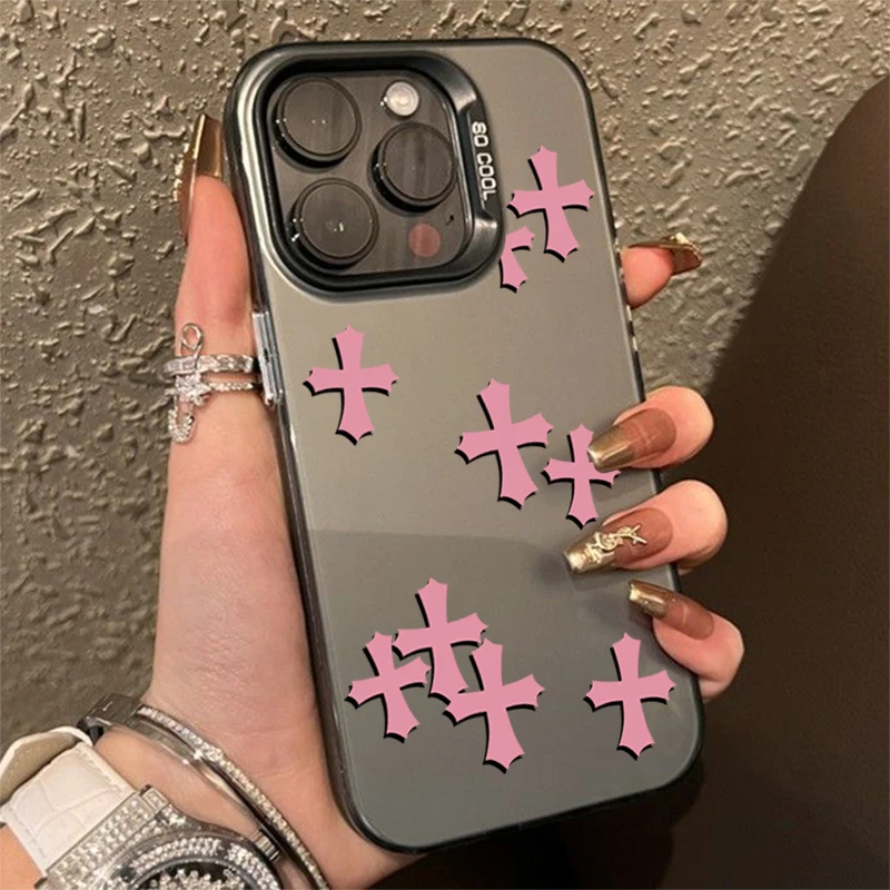 Luxury Jesus Christ Cross Electroplate Silver IMD Phone Case For iPhone 15 Pro Max 14 13 12 11 7 8 Plus X XS XR Shockproof Cover