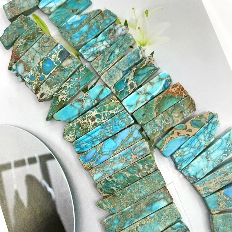 New Natural Emperor Pine Square Strip Unshaped Loose Bead DIY Bracelet Necklace Accessories Wholesale