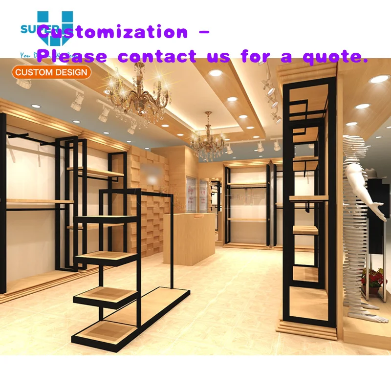 custom.Powder Coated Metal Ladder Shop Clothes Hanging Shelf