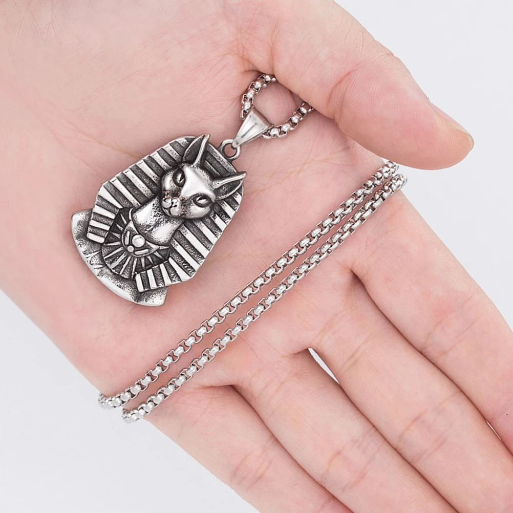 

Egyptian Pendant Necklace Stainless Steel Men Jewelry Chain Gift Charm Sweater Accessories