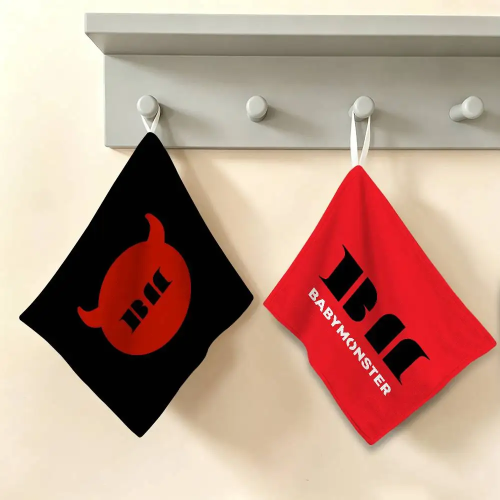 Kpop B-Baby Hot Monster Polyester Cotton Hand Wiping Towel, Hanging Design, Durable for Household Restaurant Toilet Use