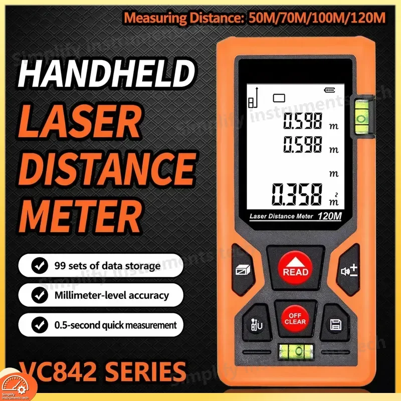 Télémètre laser portable 80m 100m 120m 150m avec écran LCD rétroéclairé pour le golf, la chasse et la construction